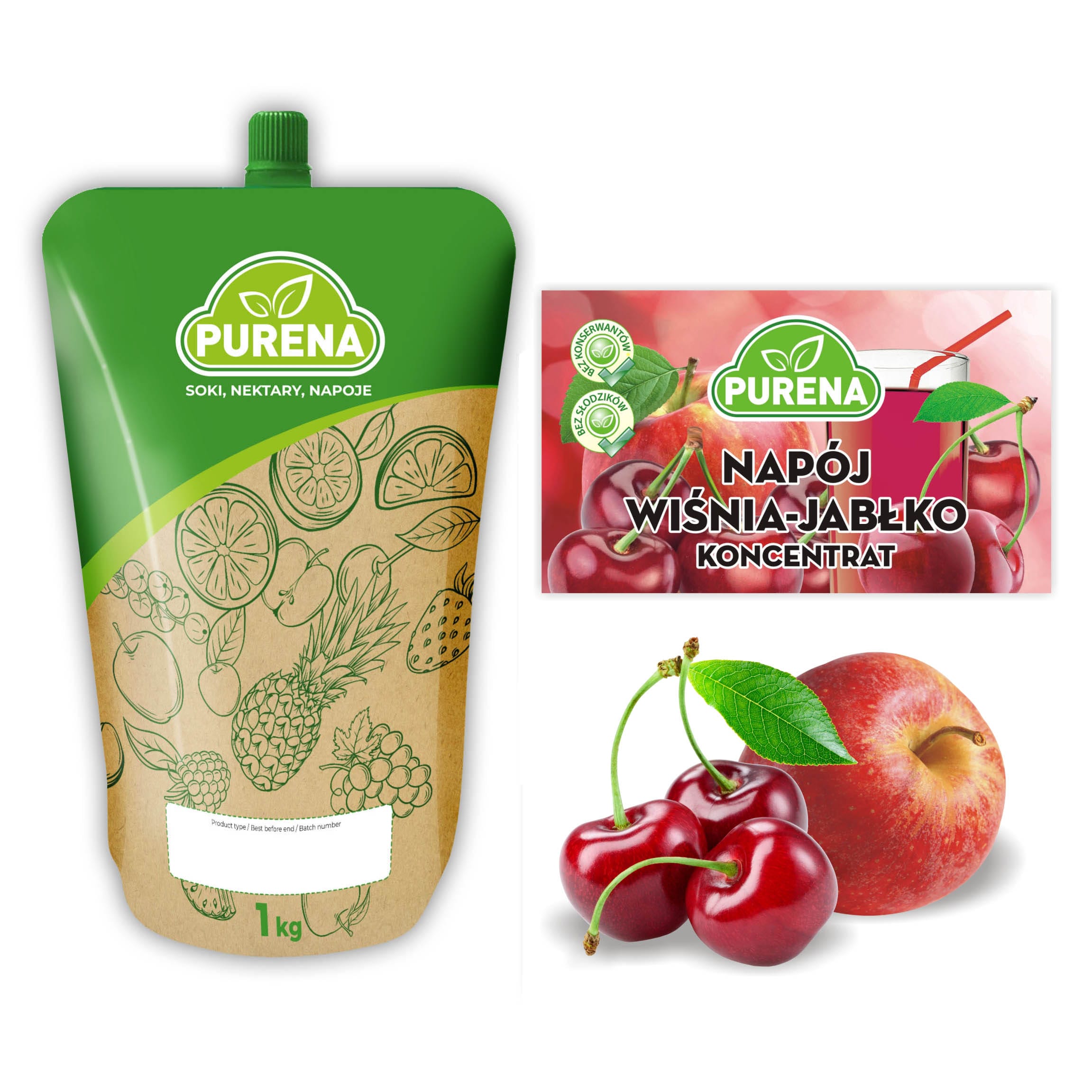 PURENA Alma-Cseresznye Ital sűrítmény 1=6